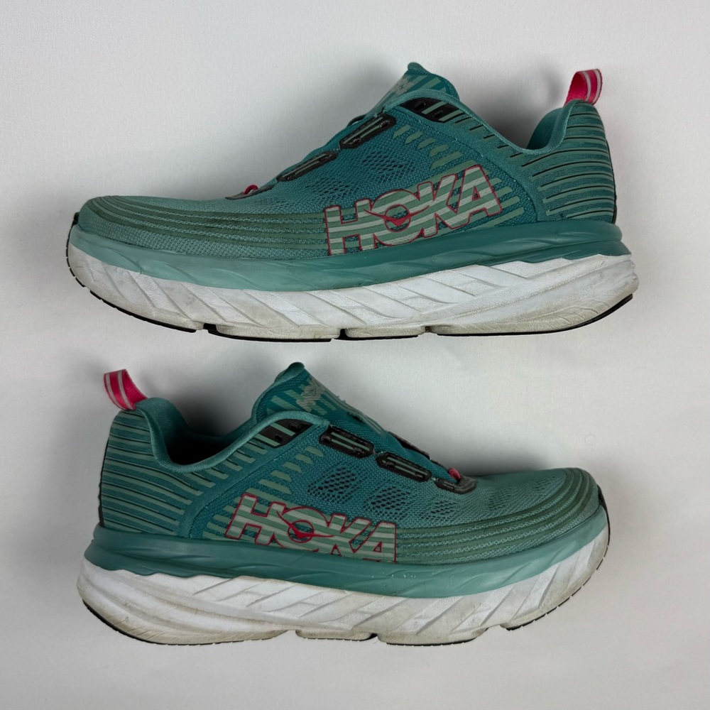 Hoka One Women’s Bondi 6 Running Shoes US 9.5 Canton Green Slate Blue